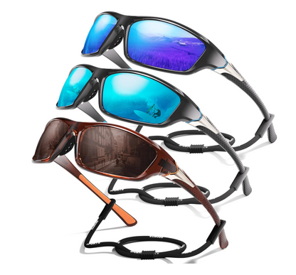 David™ | Sporty Polarized Wraparound Sunglasses 3-Pack For Men With UV Protection