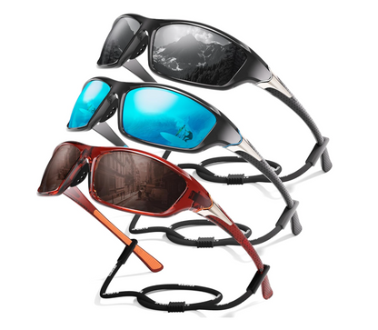 David™ | Sporty Polarized Wraparound Sunglasses 3-Pack For Men With UV Protection