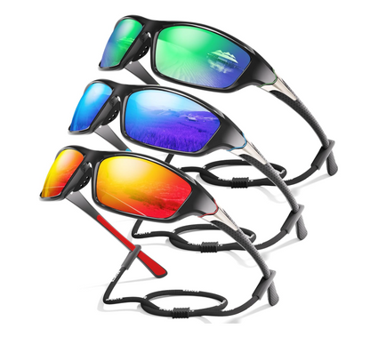 David™ | Sporty Polarized Wraparound Sunglasses 3-Pack For Men With UV Protection