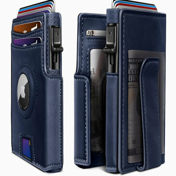 Nolan™ | Minimalist RFID Wallet With AirTag Slot & Magnetic Flip