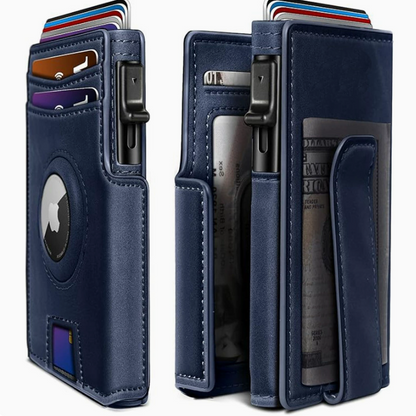 Nolan™ | Minimalist RFID Wallet With AirTag Slot & Magnetic Flip