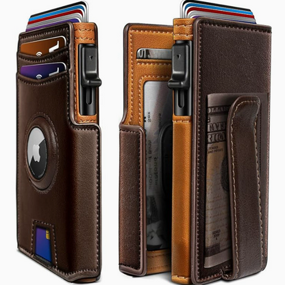 Nolan™ | Minimalist RFID Wallet With AirTag Slot & Magnetic Flip
