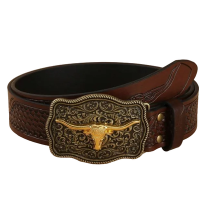 Cullen™ | Western Cowboy PU Leather Belt with Horse Buckle