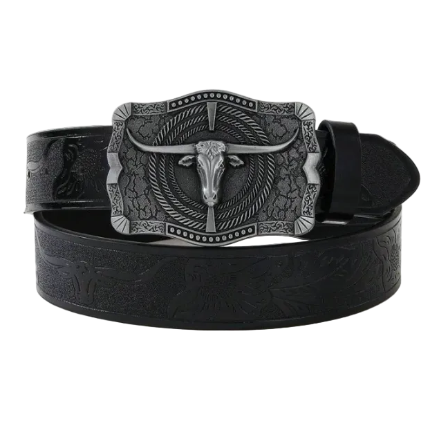 Cullen™ | Western Cowboy PU Leather Belt with Horse Buckle