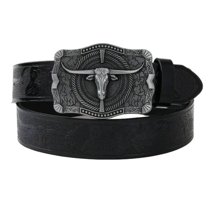 Cullen™ | Western Cowboy PU Leather Belt with Horse Buckle