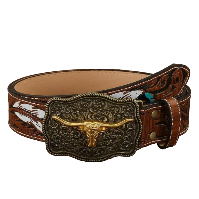 Cullen™ | Western Cowboy PU Leather Belt with Horse Buckle