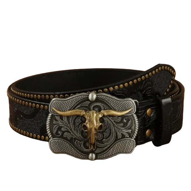 Cullen™ | Western Cowboy PU Leather Belt with Horse Buckle