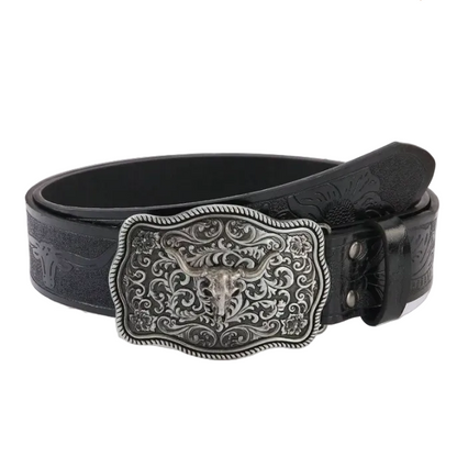 Cullen™ | Western Cowboy PU Leather Belt with Horse Buckle