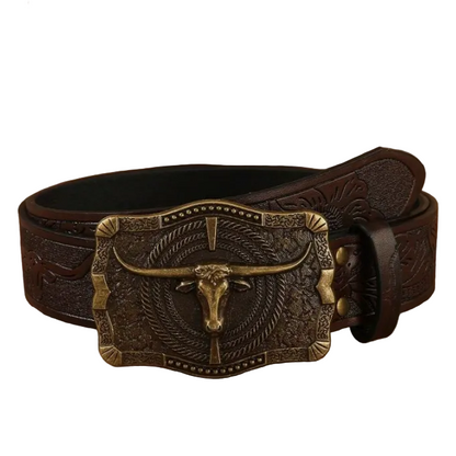 Cullen™ | Western Cowboy PU Leather Belt with Horse Buckle