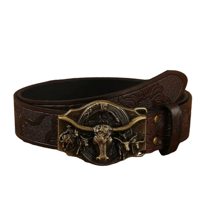 Cullen™ | Western Cowboy PU Leather Belt with Horse Buckle