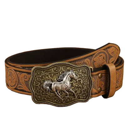 Cullen™ | Western Cowboy PU Leather Belt with Horse Buckle