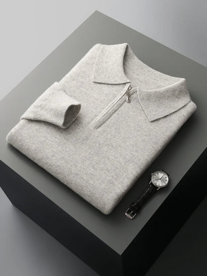 Larry - Elegant cashmere polo sweater