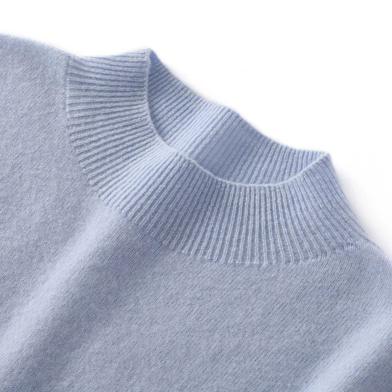 Harry - Mid-length cashmere sweater with high collar