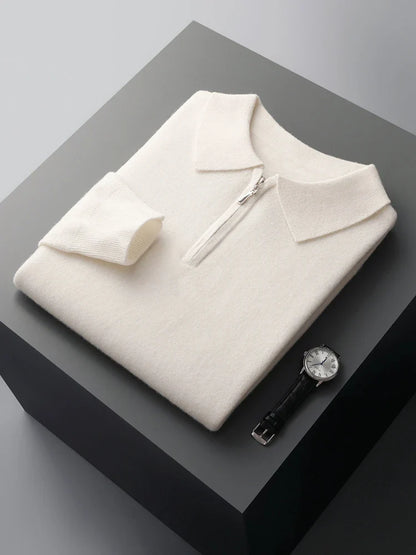 Larry - Elegant cashmere polo sweater