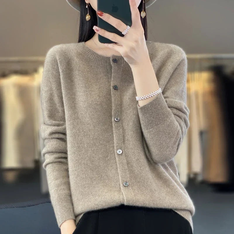 Women's Buttoned Cardigan, Relaxed Silhouette | Elegant Button Details, Everyday Layer | 14 Colorways | S–2XL