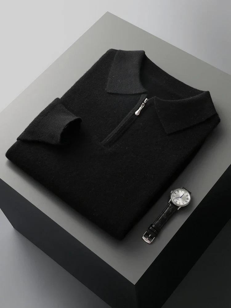 Larry - Elegant cashmere polo sweater