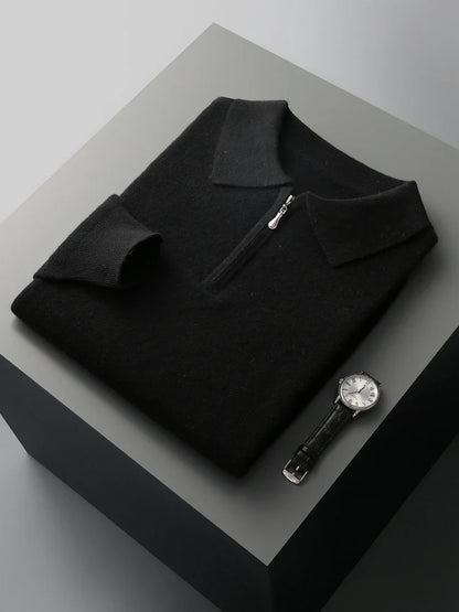 Larry - Elegant cashmere polo sweater