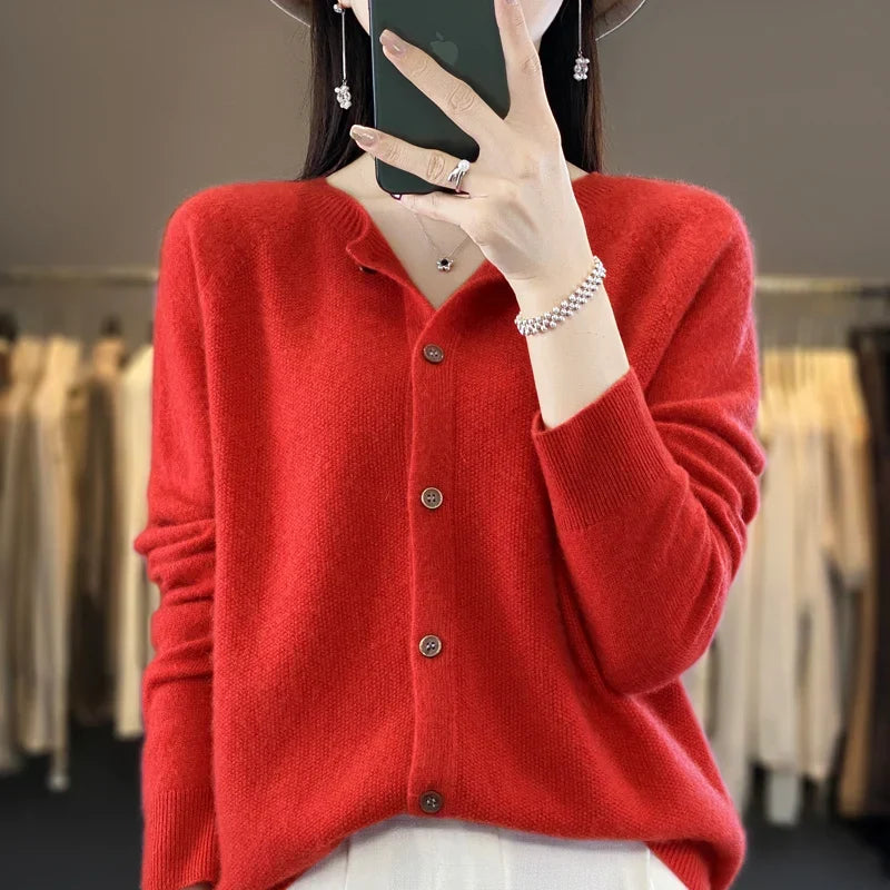 Women's Buttoned Cardigan, Relaxed Silhouette | Elegant Button Details, Everyday Layer | 14 Colorways | S–2XL
