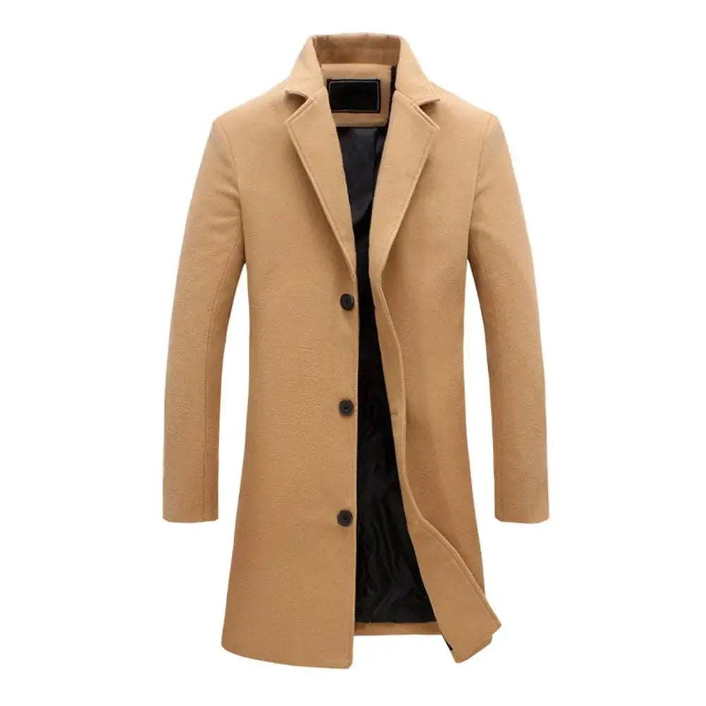 Leo Mens Overcoat Full-Length Winter Coat with Straight Cut