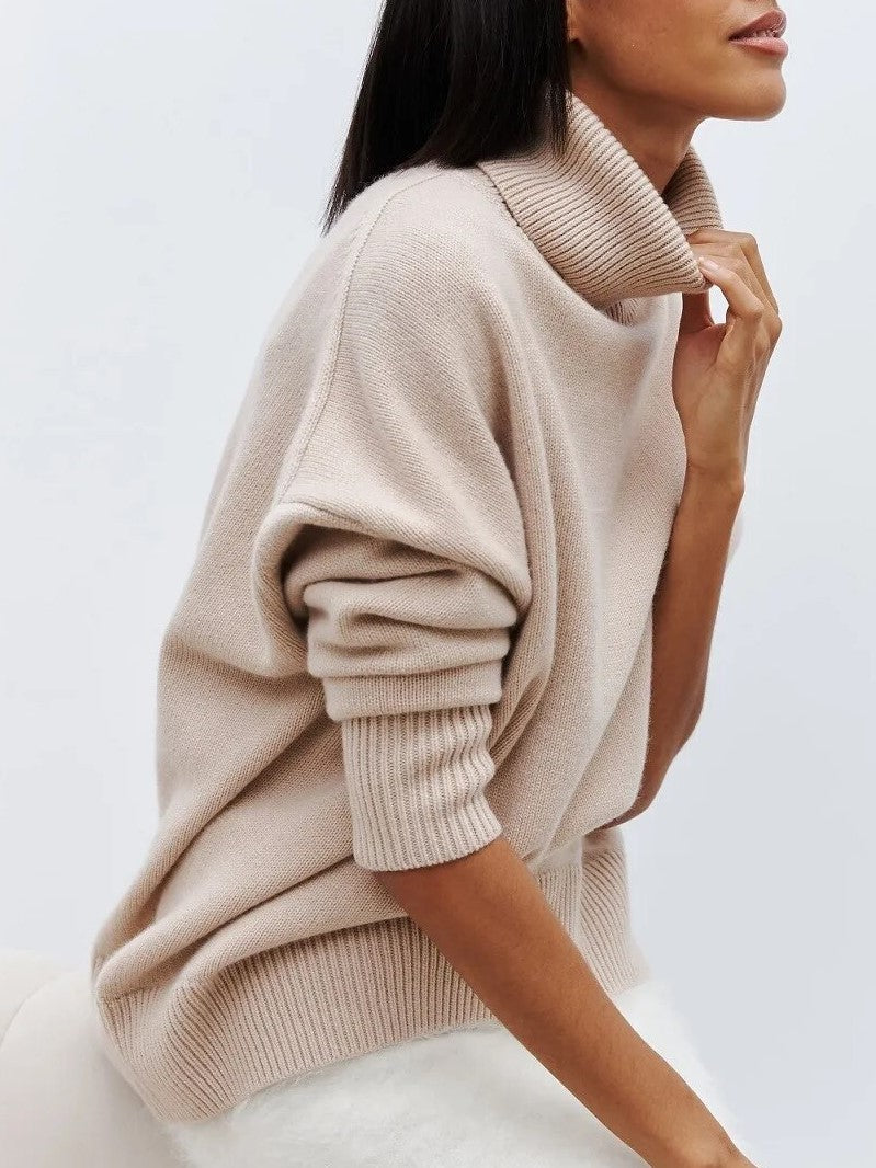 Sabrina Womens Oversized Turtleneck Sweater