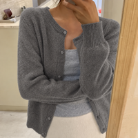 Amanda | Womens Soft Knit Cardigan with Button Front | Round Neckline, Relaxed Fit | Gray, Black and More S-XL