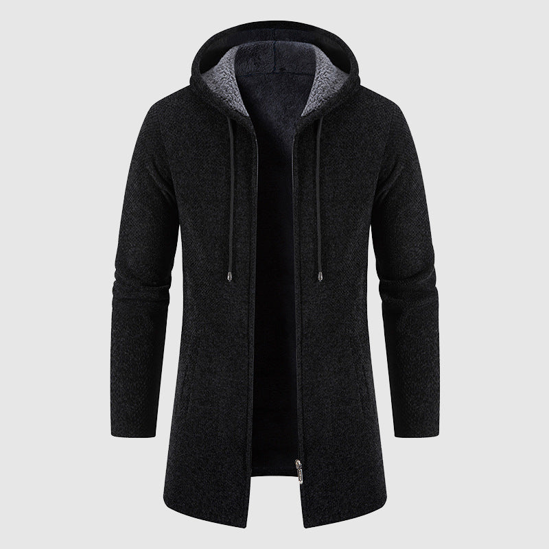 Men's Long Jacket, Poly-Cotton Blend with Plush Lining | Adjustable Drawstrings, Discreet Pockets | 5 Colorways | S–XXL