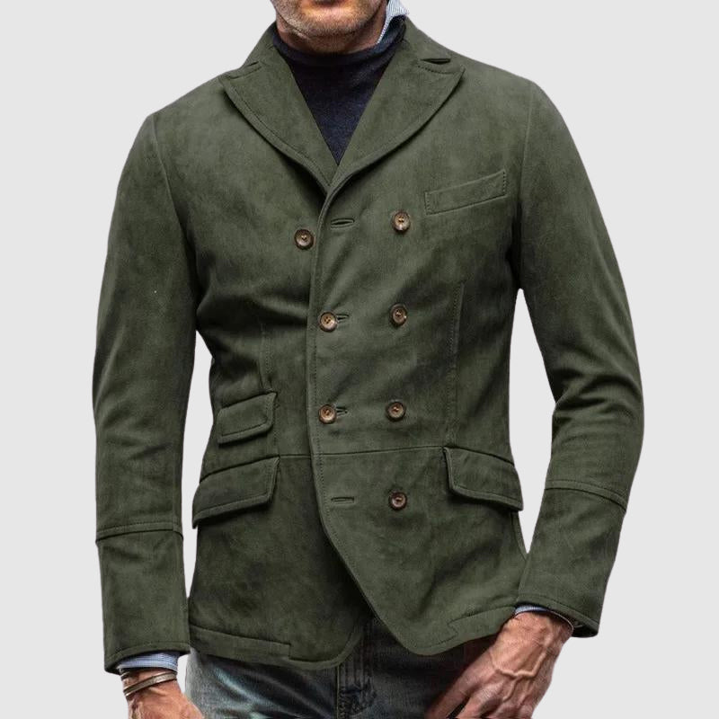 Men's Suede-Blend Blazer, Vintage-Cut | Turn-Down Collar, Single-Breasted, Multi-Pocket | 5 Colorways | S–XXL