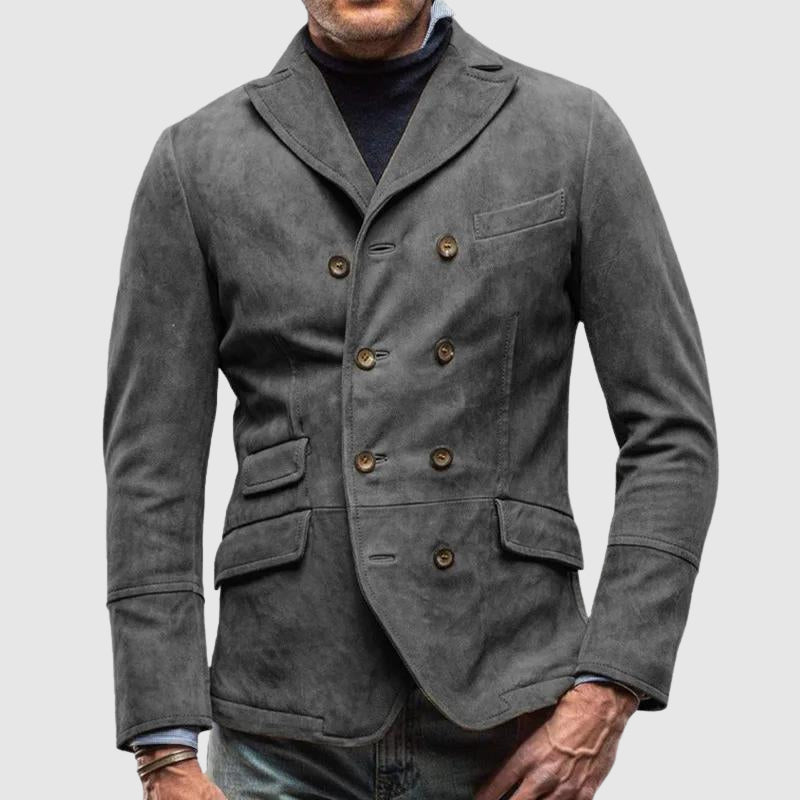 Men's Suede-Blend Blazer, Vintage-Cut | Turn-Down Collar, Single-Breasted, Multi-Pocket | 5 Colorways | S–XXL