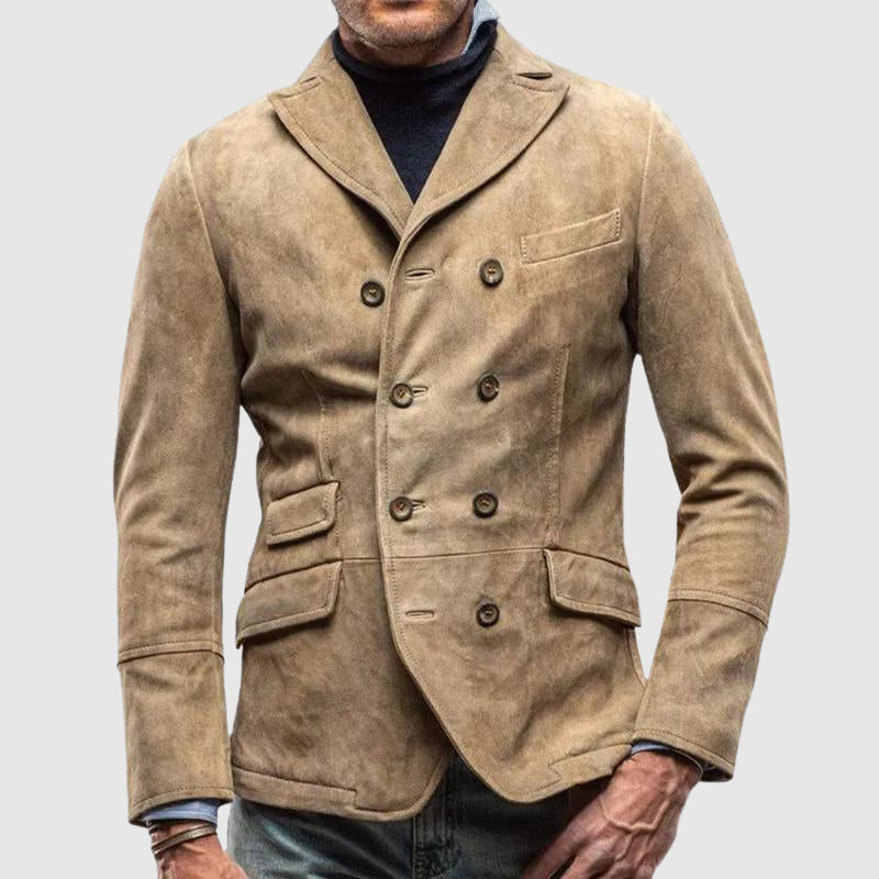 Men's Suede-Blend Blazer, Vintage-Cut | Turn-Down Collar, Single-Breasted, Multi-Pocket | 5 Colorways | S–XXL