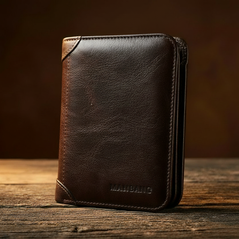 Allen™ | RFID Tri-Fold Cowhide Leather Men's Wallet