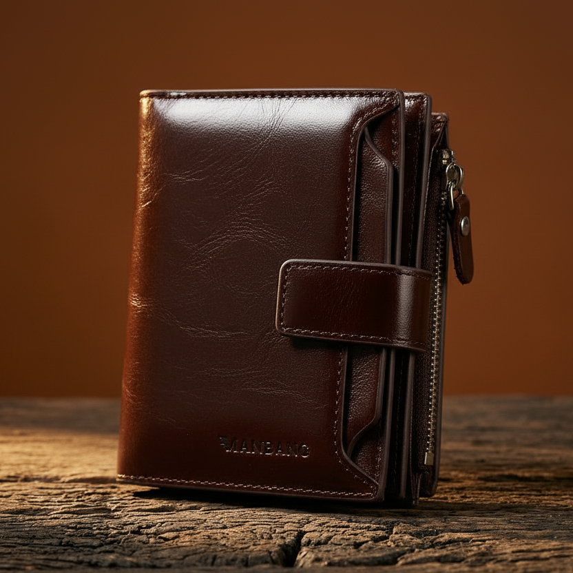 John™ | Cowhide Leather Multi-Function Card Holder Wallet