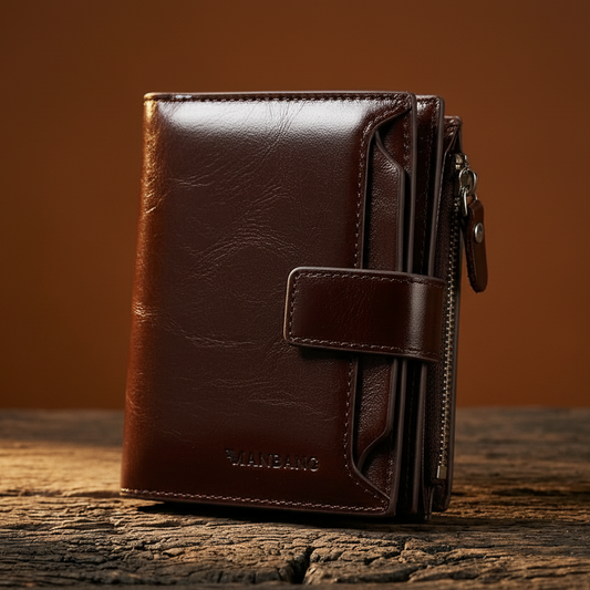 John™ | Cowhide Leather Multi-Function Card Holder Wallet