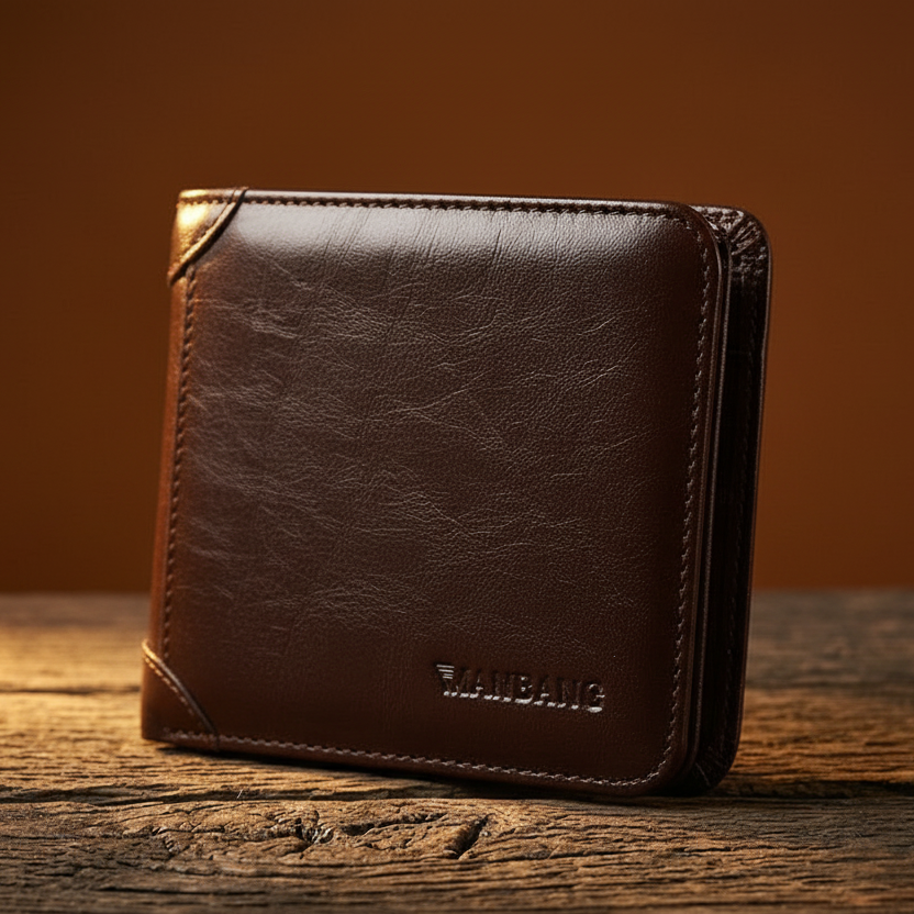 Caleb™ | RFID Cowhide Leather Short Wallet