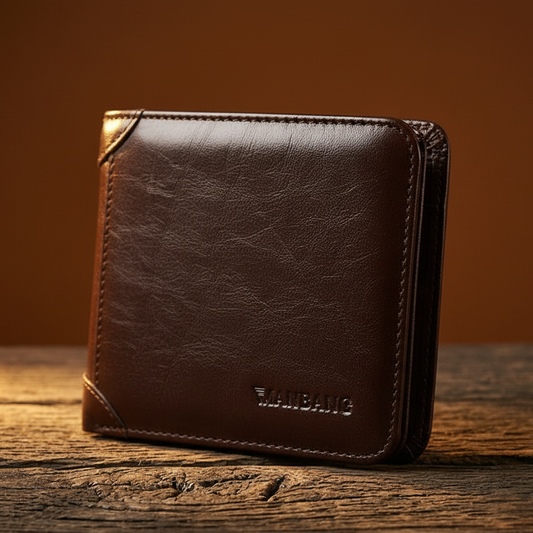 Caleb™ | RFID Cowhide Leather Short Wallet