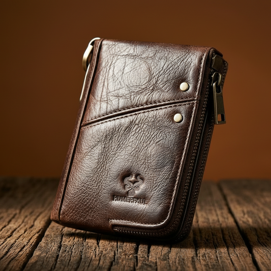 Zoren™ | RFID Leather Double Zipper Men's Wallet