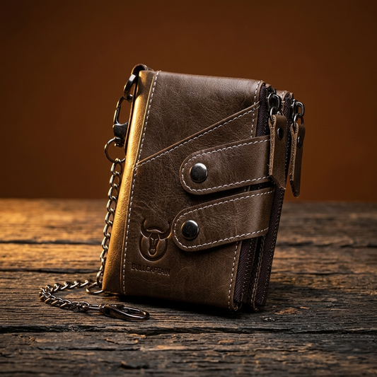 Lander™ | RFID Cowhide Leather Men's Zipper Wallet