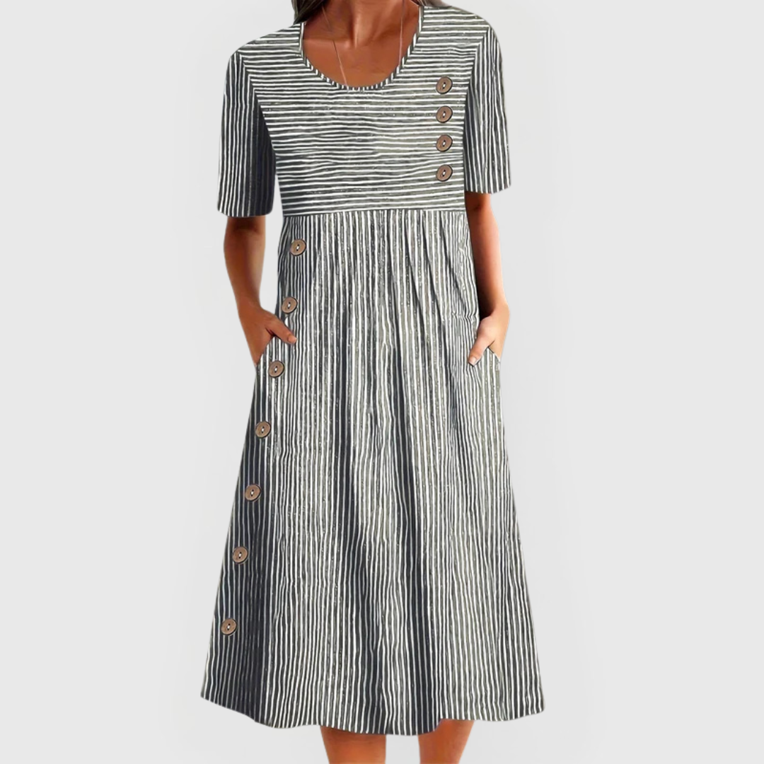 Wanda™ – Striped Midi Dress