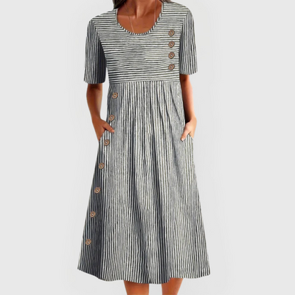 Wanda™ – Striped Midi Dress