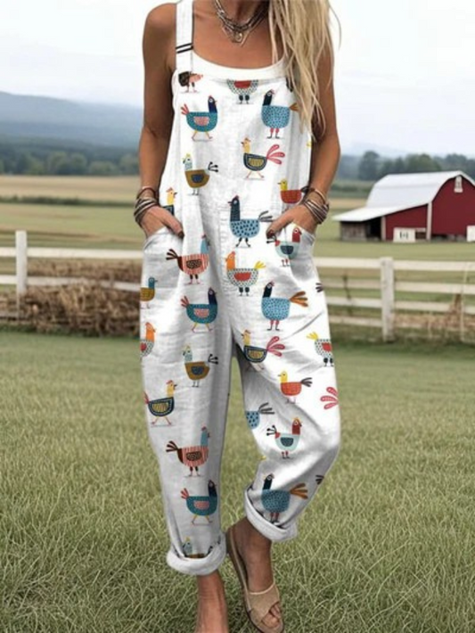 Sadie™ | Chicken Art Jumpsuit