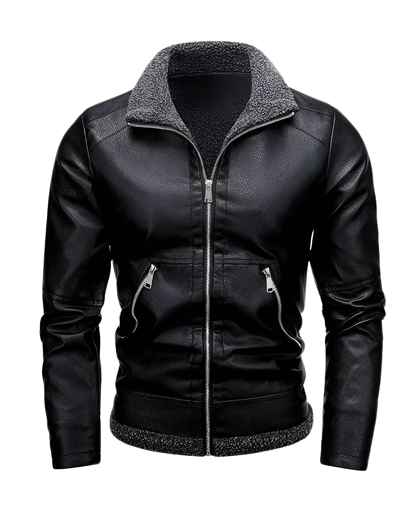 Daniel | Stylish leather jacket with fleece lining