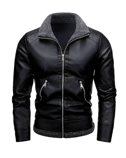 Daniel | Stylish leather jacket with fleece lining