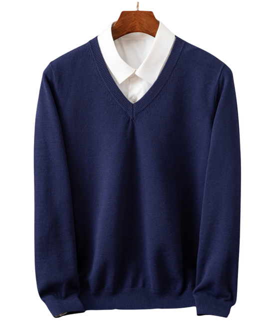Elias - Elegant cashmere sweater with V-neck