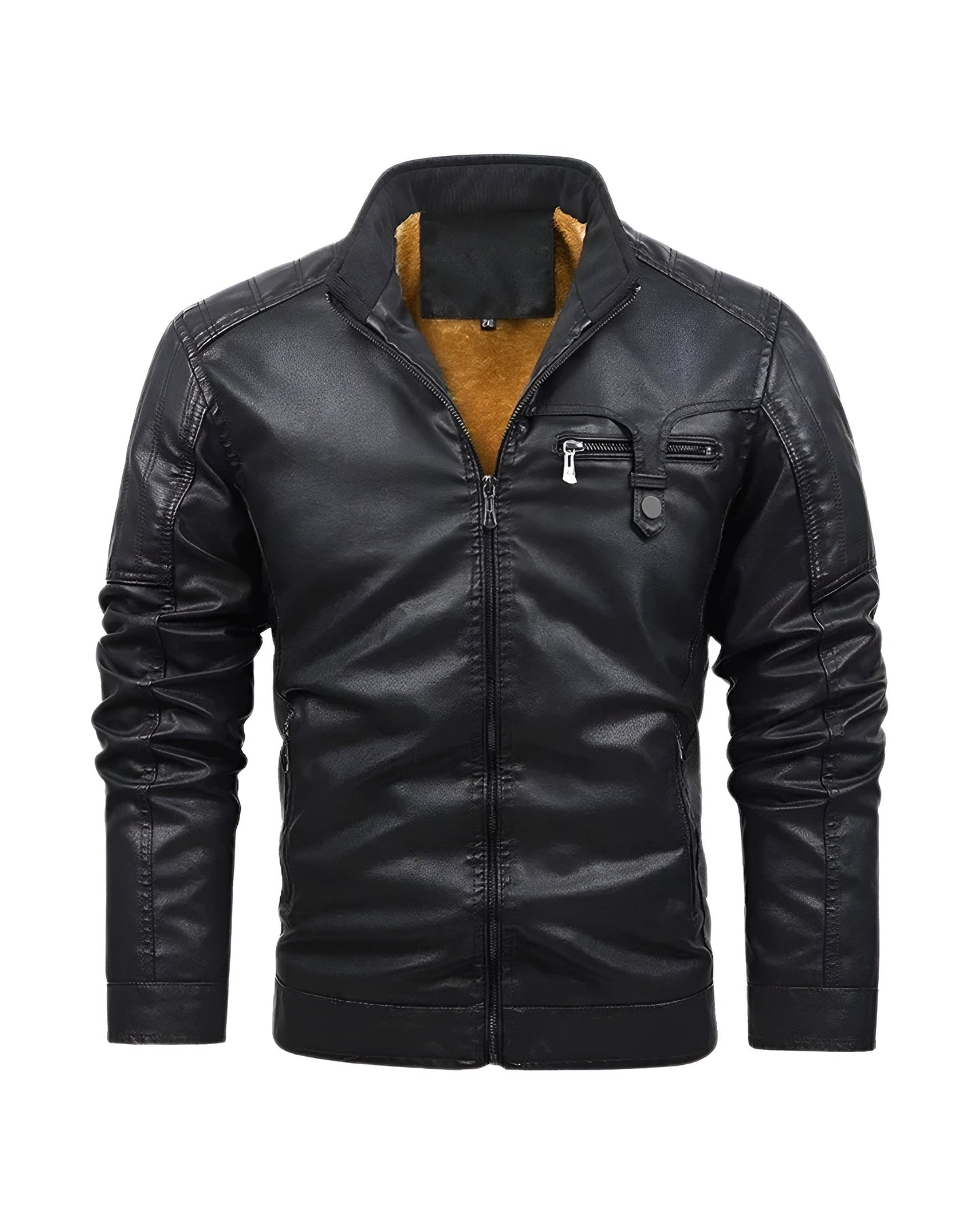 Sebastian | Retro leather jacket with fleece lining
