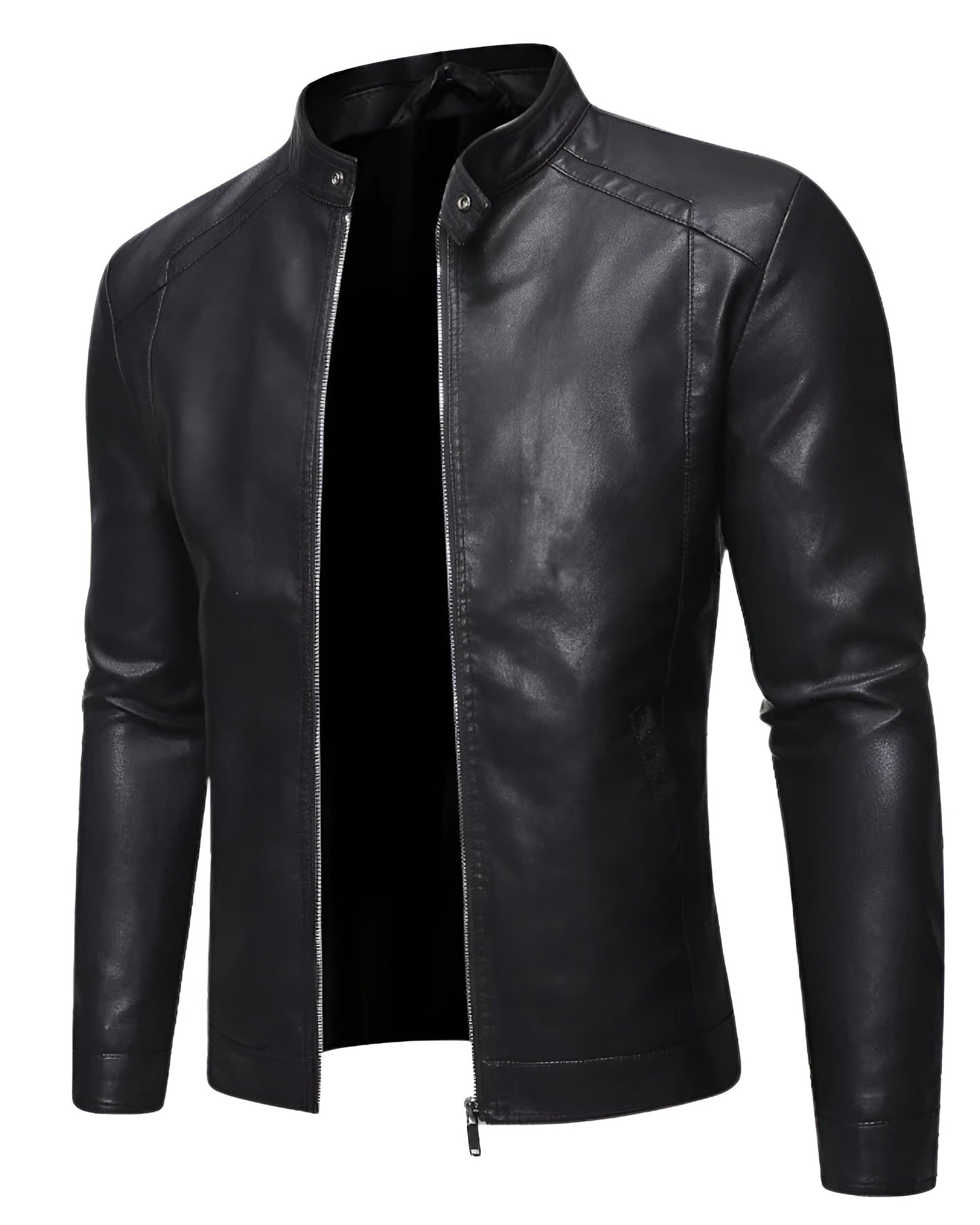 Miggy | Leather jacket with stand-up collar