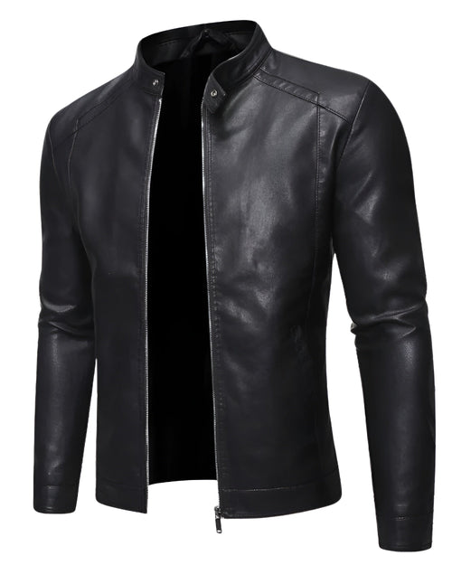 Miggy | Leather jacket with stand-up collar