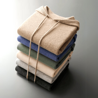 Luke | Mens Merino Wool Hoodie | Soft, Breathable Yet Warm, Single-Thread Design | Khaki, Light Gray and More XS-2XL