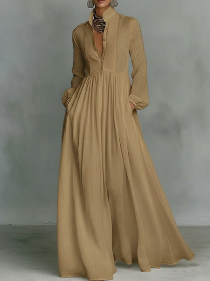 Serena | Flowing Button-Front Maxi Dress
