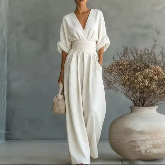 Risel™ | Flowing White Jumpsuit