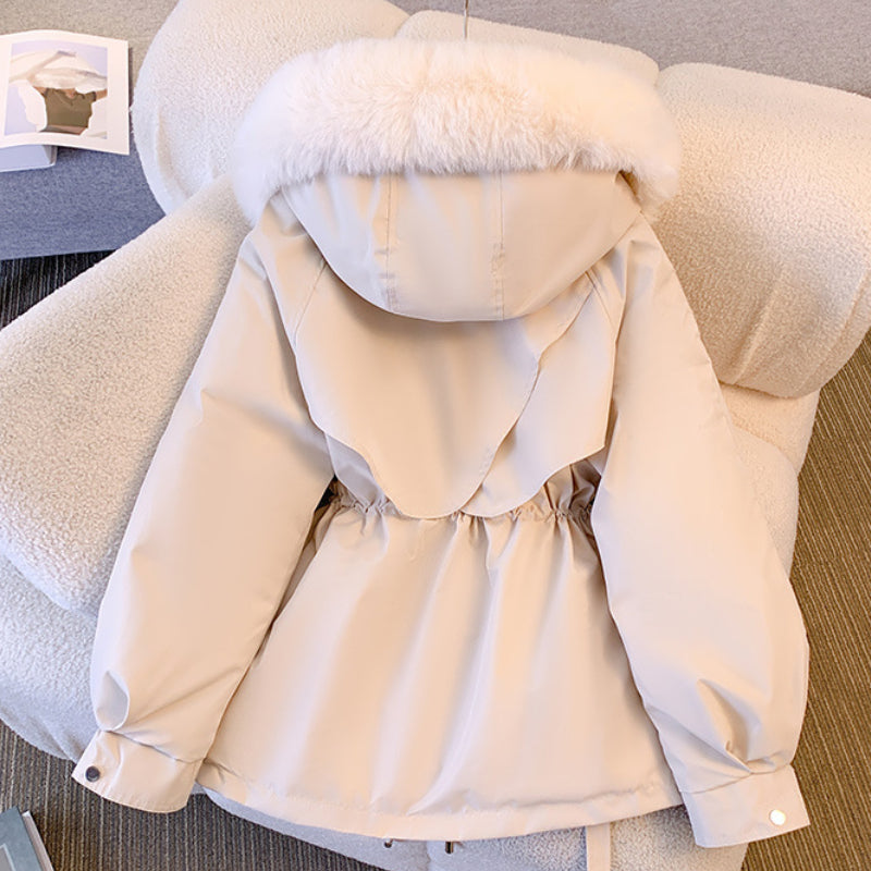 Women's Fur-Trimmed Winter Coat, Adjustable Waist | Plush Faux Fur Hood, Weather-Resistant Layer | 4 Colorways | S–2XL