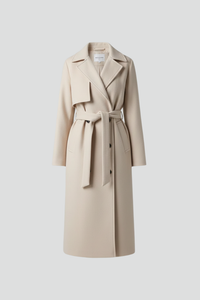Joanna | Womens Long Belted Coat with Double-Breasted Front | Clean Silhouette | Black, Brown, Camel and More S-2XL